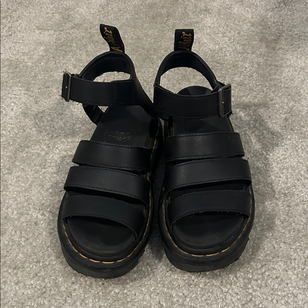 Dr Martens Blaire Black Leather Strappy Sandals